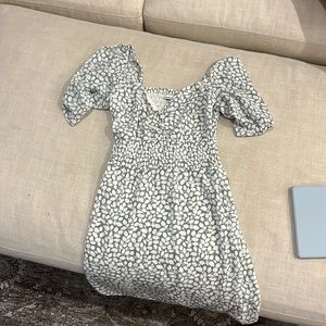 Green and White Floral Mini Dress